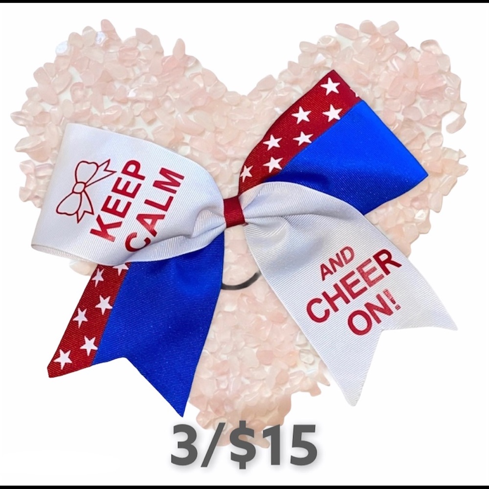 💖3/$15 “Keep Calm and Cheer On” Cheer bow